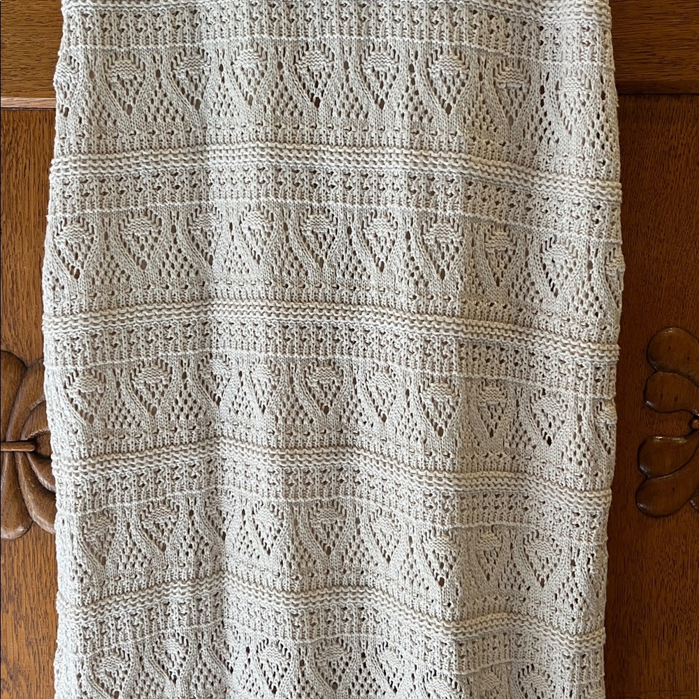 💥HP💥Womens LC Lauren Conrad Pointelle Tank Sweater Dress – Large – Cream Crochet - Picture 7 of 13